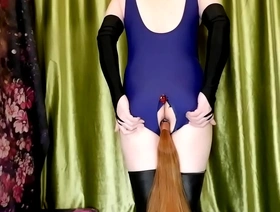 日本角色扮演者穿着泳衣沉迷于独奏游戏与大家伙 gay japan porn